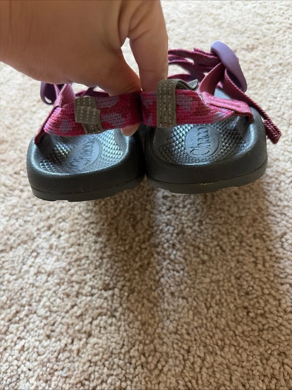 Chaco Pink/Purple Strappy Sandals Adjustable  kid size 2
